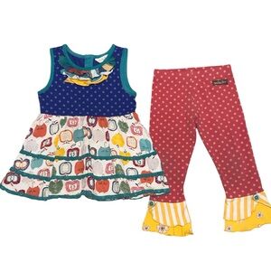 MATILDA JANE Moments With You Apple of My Eye Top Hall Pass Scrappy Matching Set